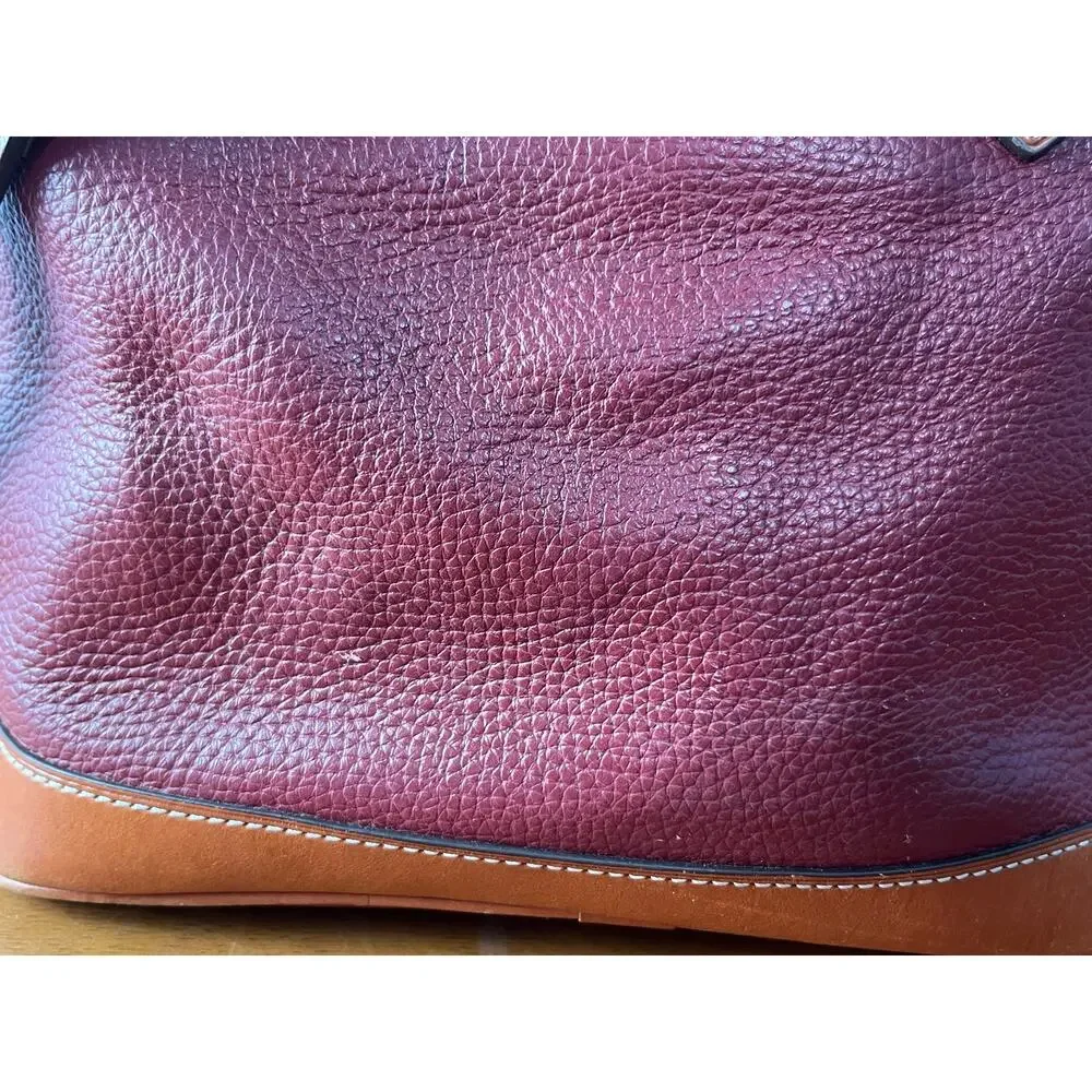 Dooney & Bourke Burgundy Two Tone Leather Zip Zip Satchel